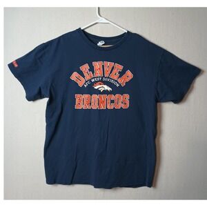 Denver Broncos T-Shirt AFC West Division SI.com Logo Blue Size XL Short Sleeve R